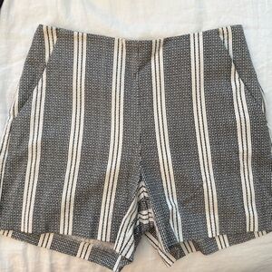 Black and White Striped Women's Shorts